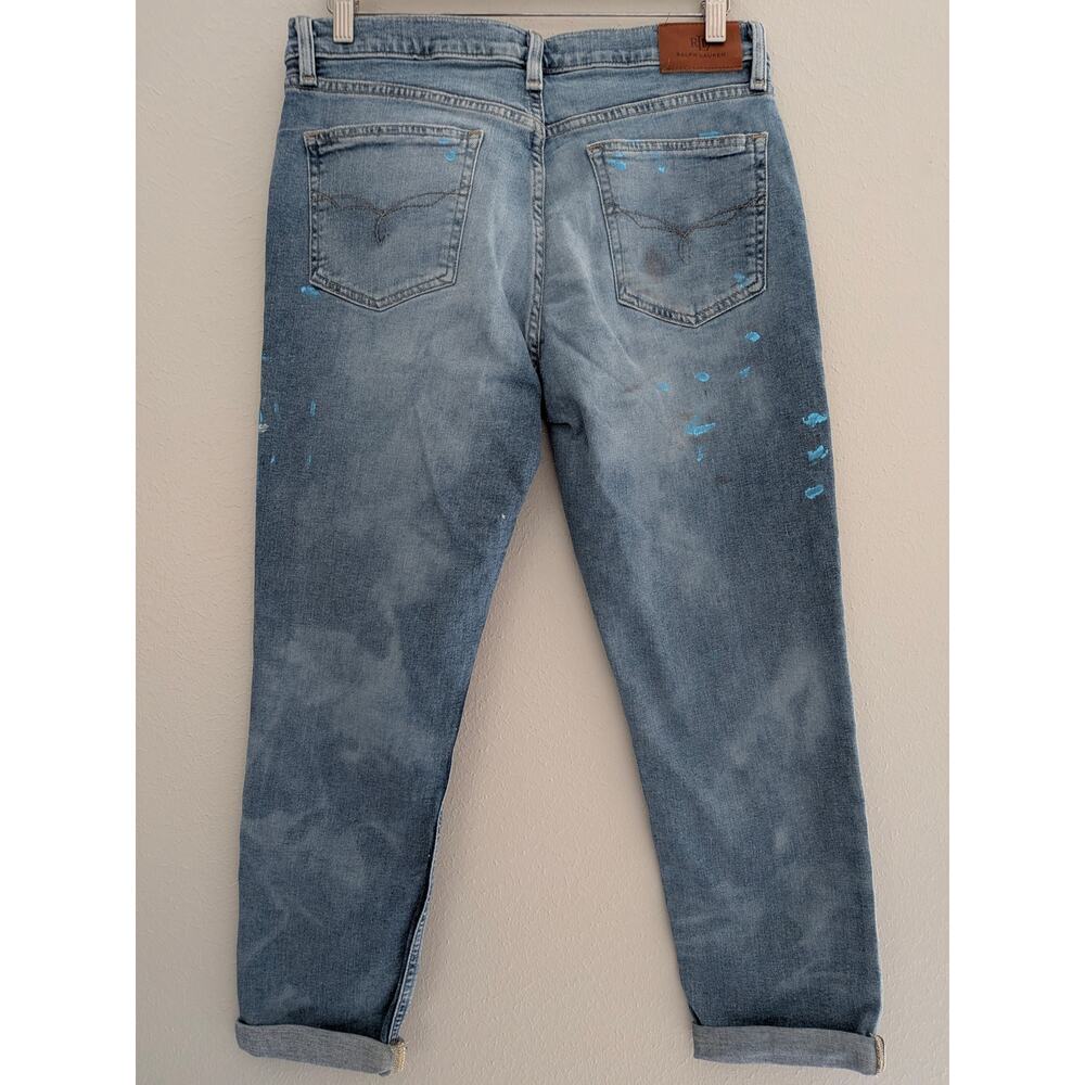 Lauren Ralph Lauren Jeans Paint Splatter Distressed Comfort Stretch Size 8 - Picture 5 of 9
